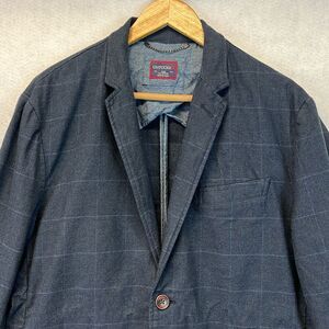 UNTUCKIT Jacket Men's 42S Blue Plaid Flannel Cotton 2 Buttons Sport Coat Blazer
